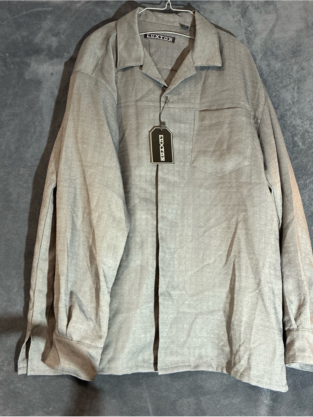 Luxton Men's Light Gray Button-Front Shirt Jacket